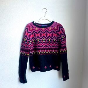 Colorblock Pink and Black Sweater